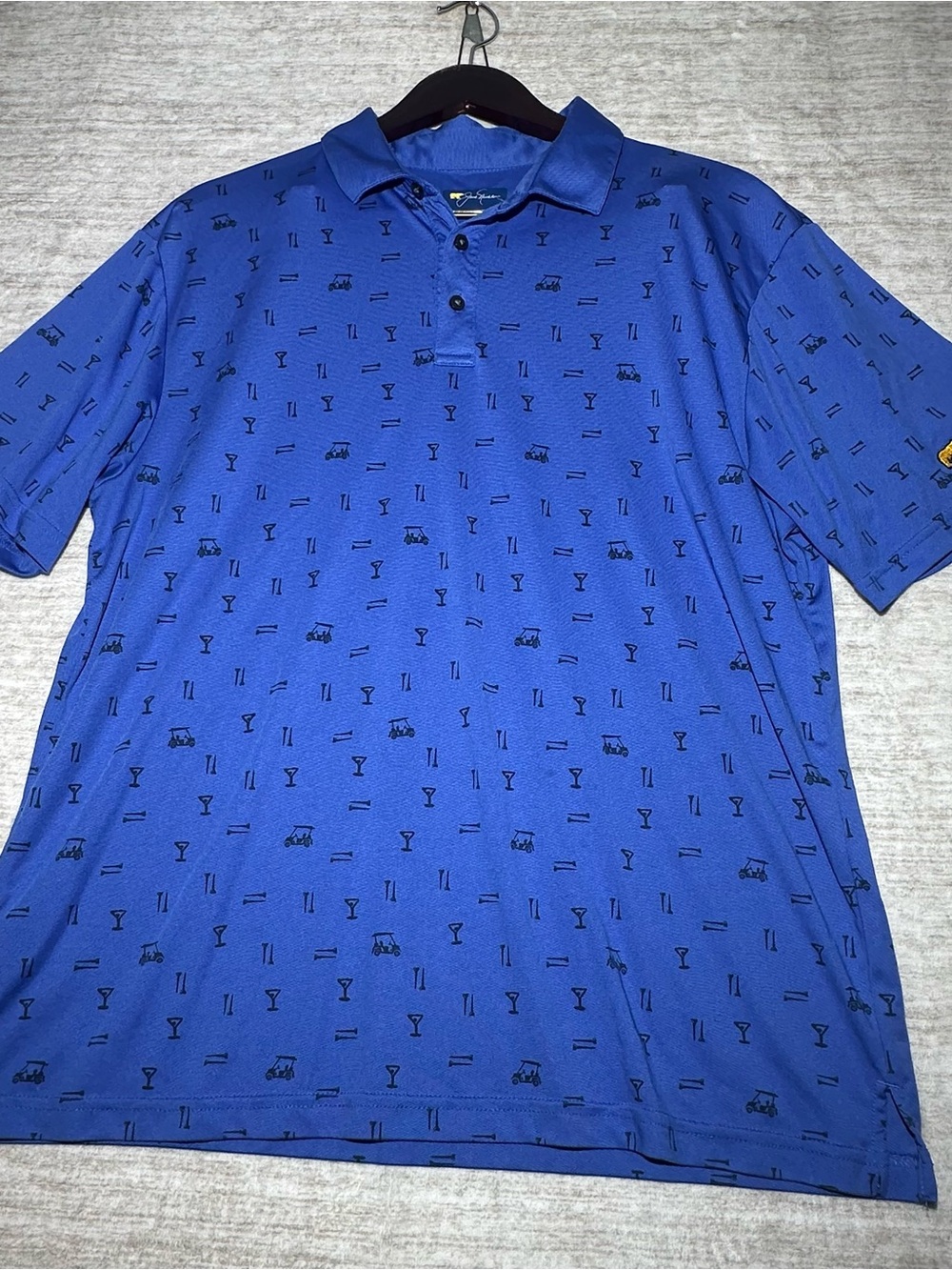 Jack Nicklaus Men’s Royal Blue Short-Sleeve Polo with Micro Print